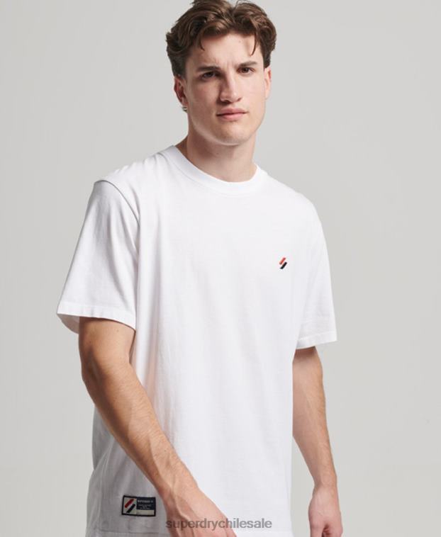 hombres Superdry blanco camiseta de corte holgado con logo esencial de algodón orgánico 2R68Z4955
