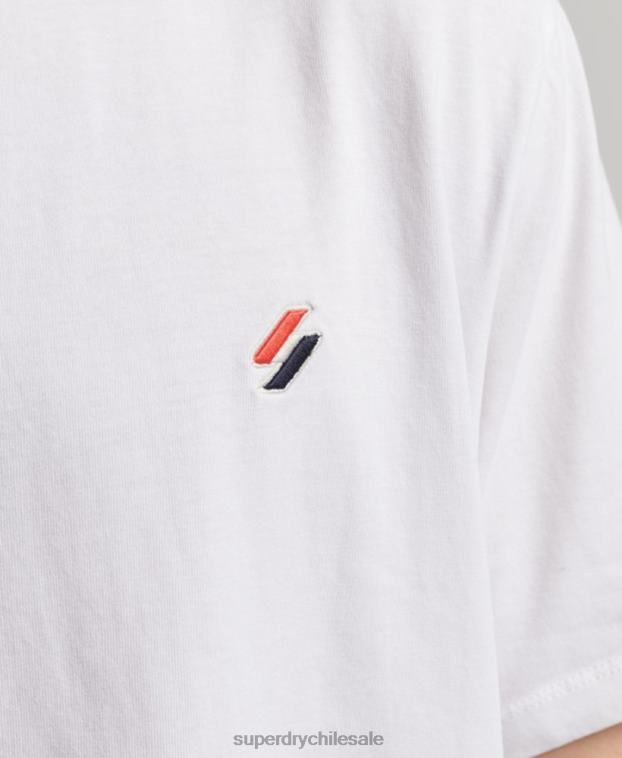hombres Superdry blanco camiseta de corte holgado con logo esencial de algodón orgánico 2R68Z4955