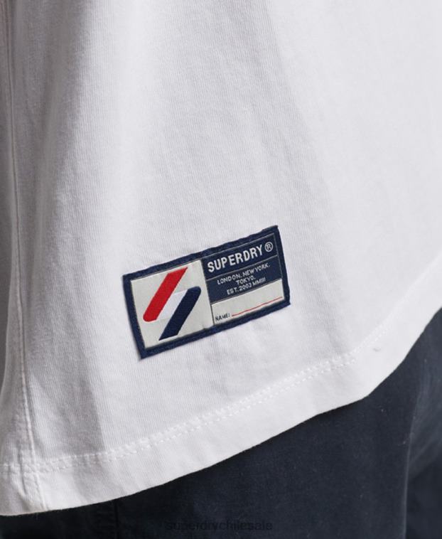 hombres Superdry blanco camiseta de corte holgado con logo esencial de algodón orgánico 2R68Z4955