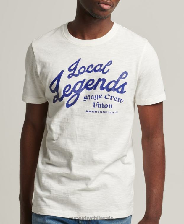 hombres Superdry blanco camiseta vintage de tienda de merchandising 2R68Z4975