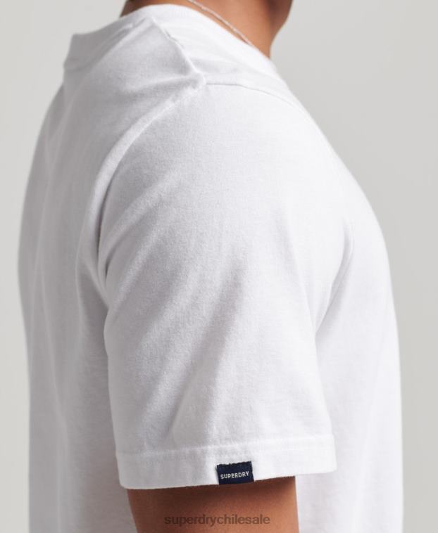 hombres Superdry blanco playera Heritage con logo vintage 2R68Z4968