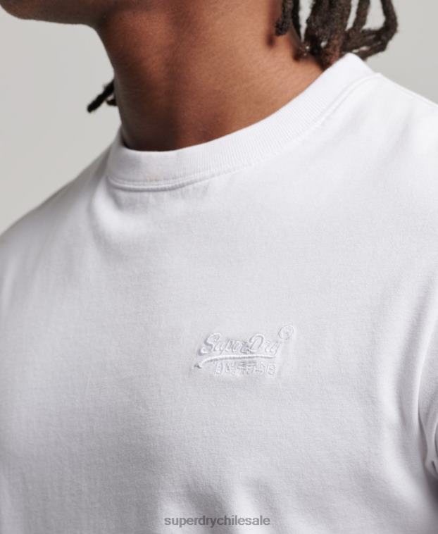 hombres Superdry blanco playera de algodón orgánico con logo esencial 2R68Z1