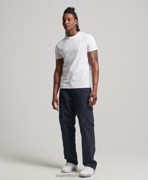 hombres Superdry blanco playera de algodón orgánico con logo esencial 2R68Z1