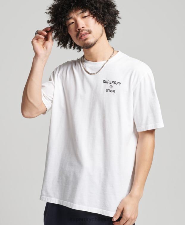 hombres Superdry blanco playera deportiva code core 2R68Z4920