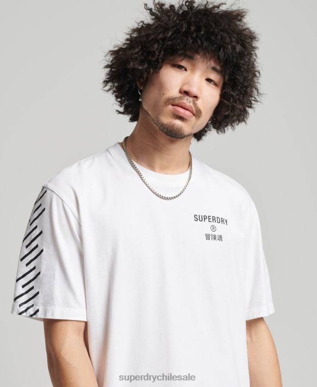 hombres Superdry blanco playera deportiva code core 2R68Z4920