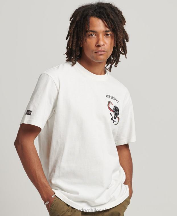 hombres Superdry blanco suika camiseta gráfica 2R68Z4843