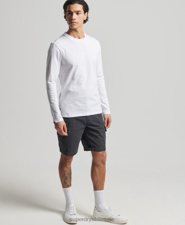 hombres Superdry blanco top de algodón orgánico con logo vintage bordado 2R68Z1539