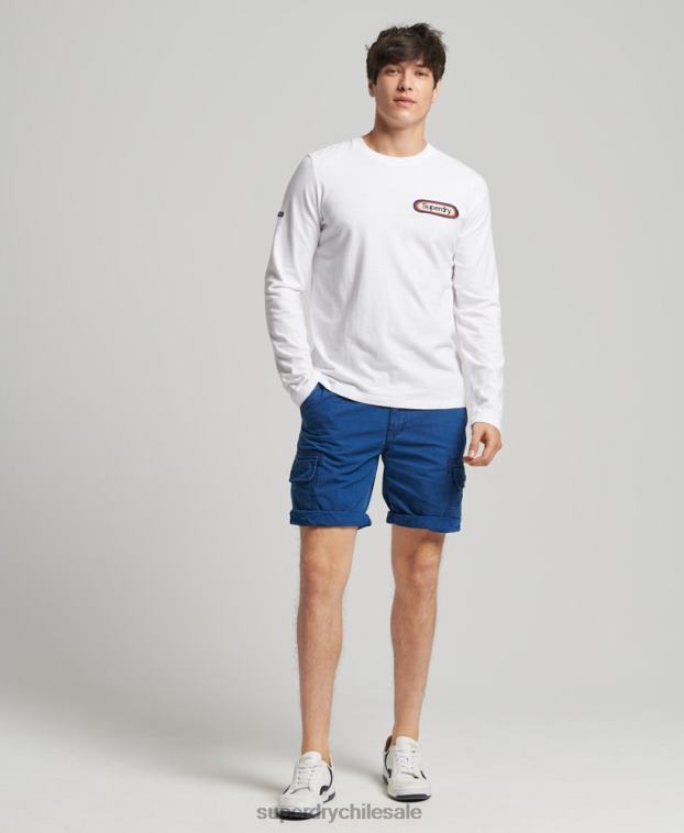 hombres Superdry blanco top de temporada con logo vintage 2R68Z1530
