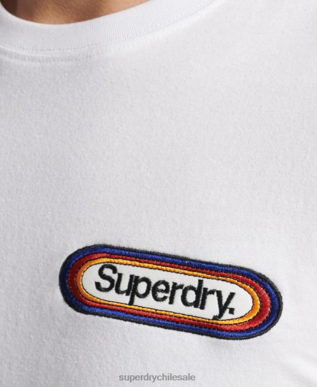 hombres Superdry blanco top de temporada con logo vintage 2R68Z1530