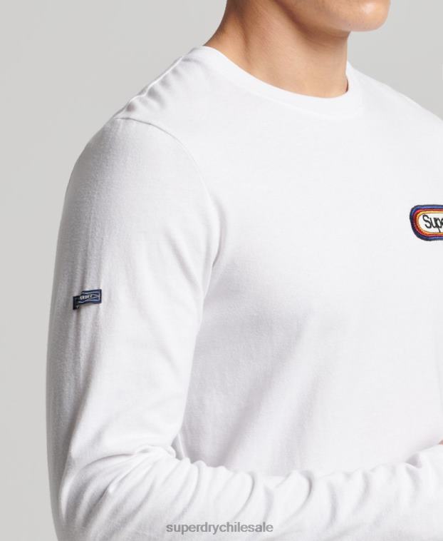 hombres Superdry blanco top de temporada con logo vintage 2R68Z1530