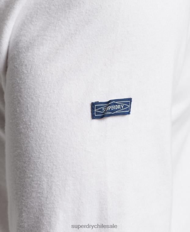 hombres Superdry blanco top de temporada con logo vintage 2R68Z1530