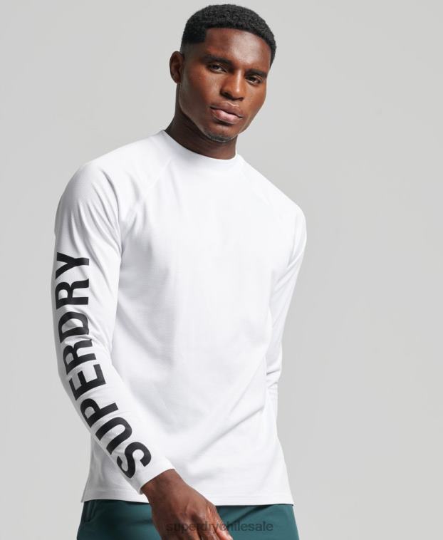hombres Superdry blanco top de tren con cuello alzado 2R68Z5361