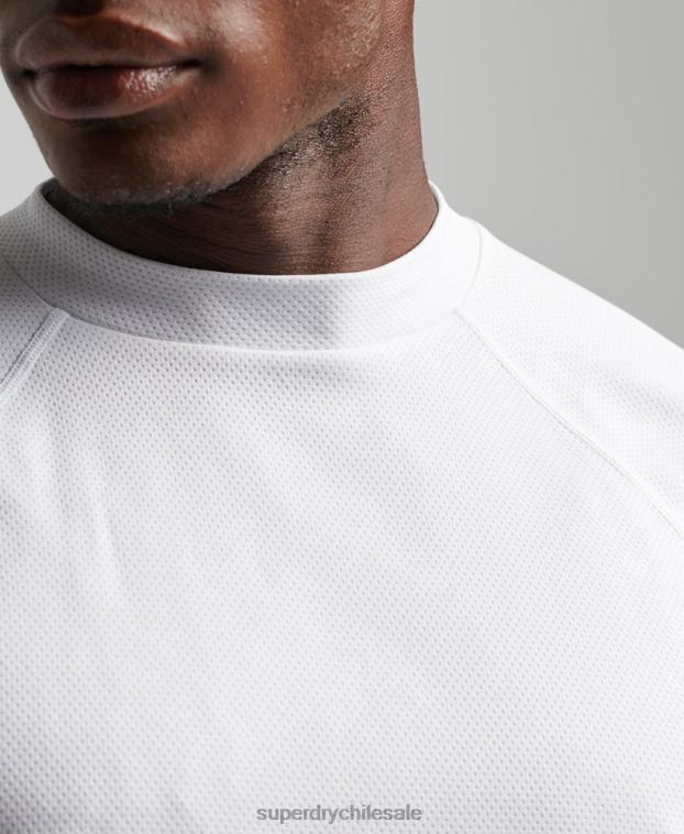 hombres Superdry blanco top de tren con cuello alzado 2R68Z5361