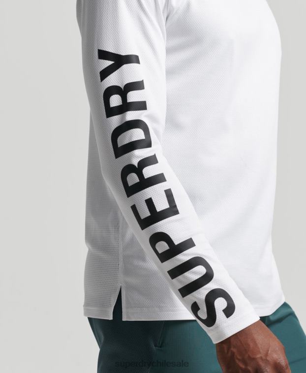 hombres Superdry blanco top de tren con cuello alzado 2R68Z5361