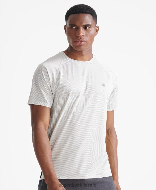 hombres Superdry blanco tren premium camiseta de manga corta 2R68Z5407
