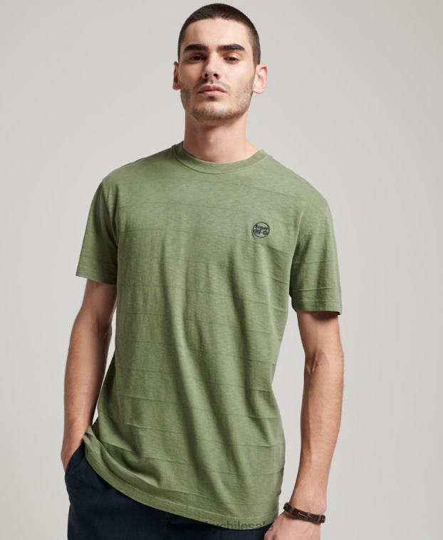 hombres Superdry caqui camiseta de algodón orgánico con textura vintage 2R68Z121
