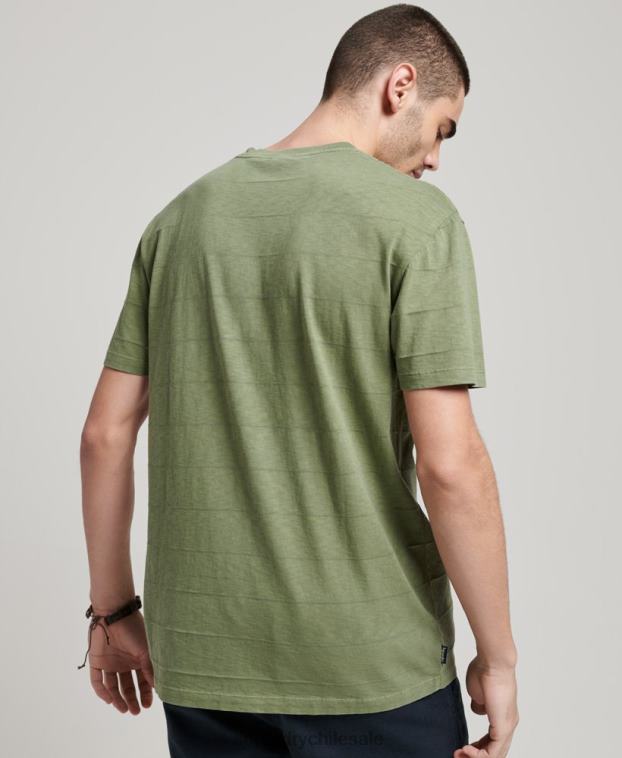 hombres Superdry caqui camiseta de algodón orgánico con textura vintage 2R68Z121