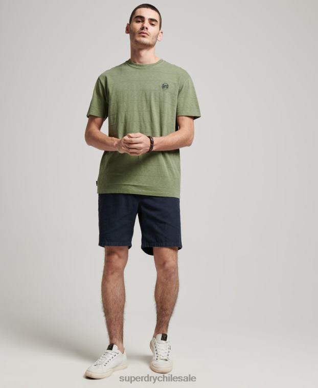 hombres Superdry caqui camiseta de algodón orgánico con textura vintage 2R68Z121