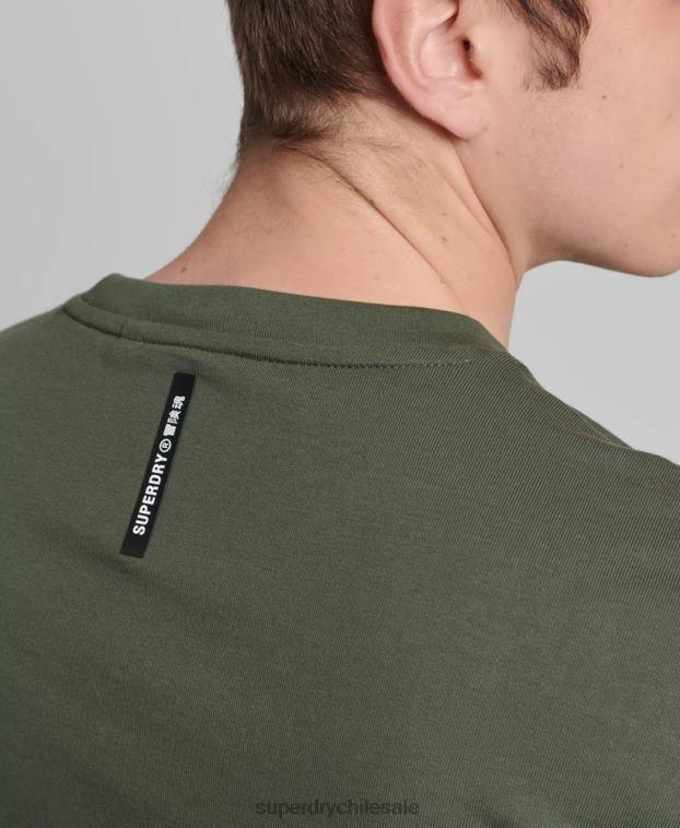 hombres Superdry caqui camiseta holgada de tecnología 2R68Z4881