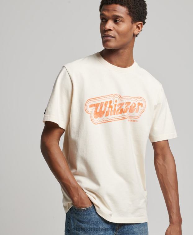 hombres Superdry crema camiseta vintage de mi generación 2R68Z4947