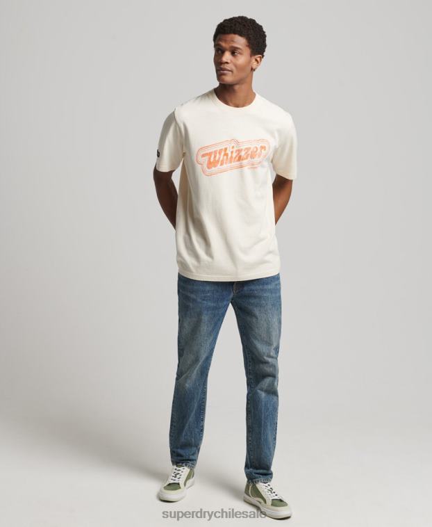 hombres Superdry crema camiseta vintage de mi generación 2R68Z4947