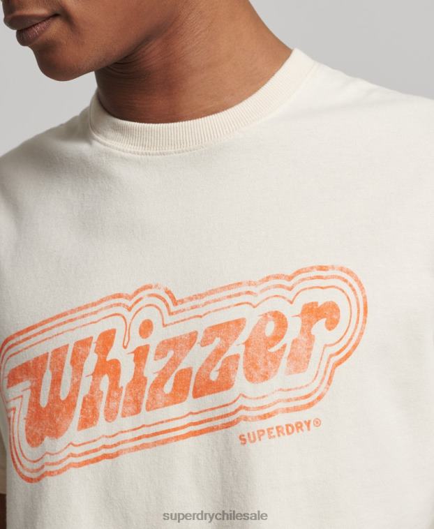 hombres Superdry crema camiseta vintage de mi generación 2R68Z4947