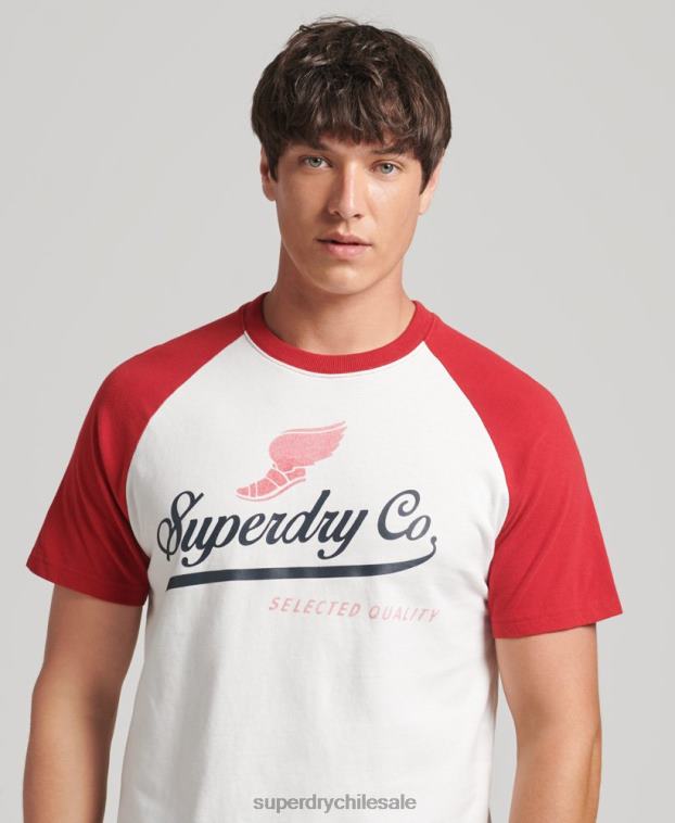hombres Superdry crema playera raglán con gráfico de Aquiles 2R68Z4802