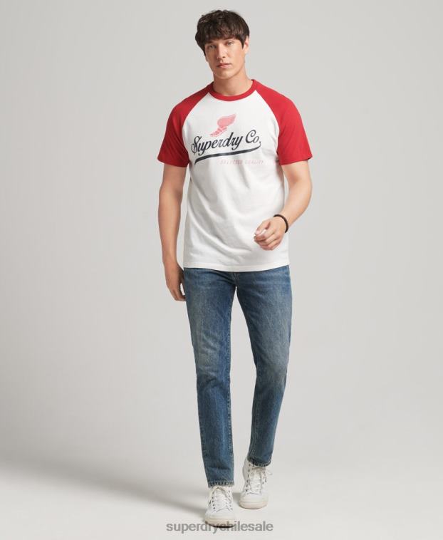 hombres Superdry crema playera raglán con gráfico de Aquiles 2R68Z4802