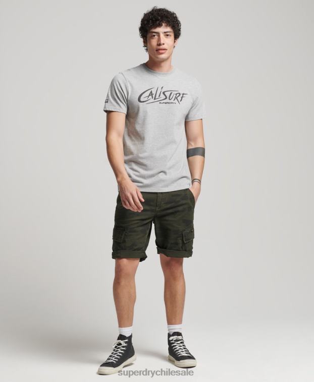 hombres Superdry gris camiseta cali vintage 2R68Z4909