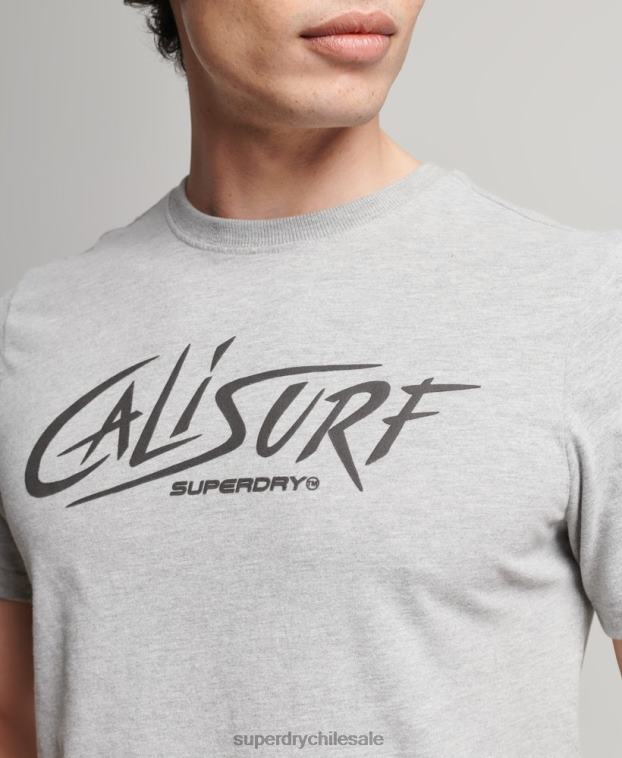 hombres Superdry gris camiseta cali vintage 2R68Z4909