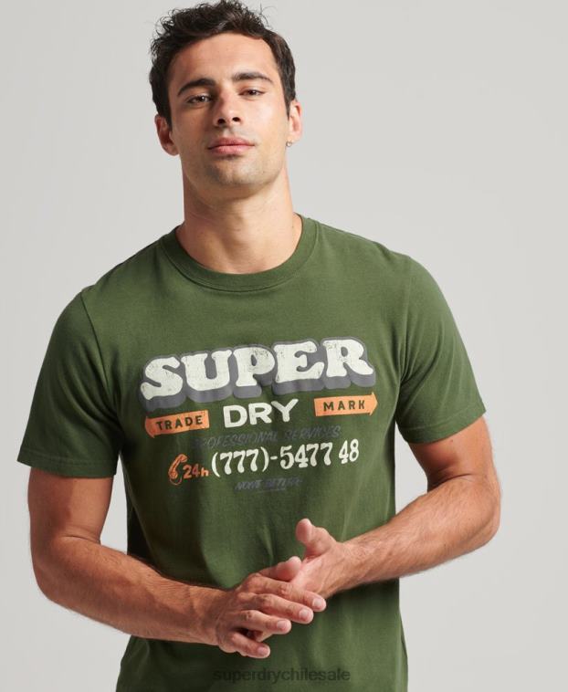 hombres Superdry gris camiseta de escritor de carteles vintage 2R68Z4874