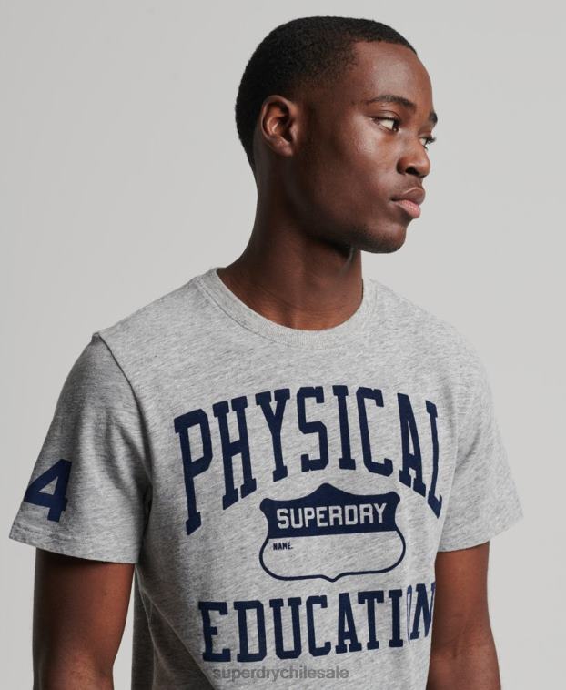 hombres Superdry gris camiseta deportiva vintage 2R68Z4958