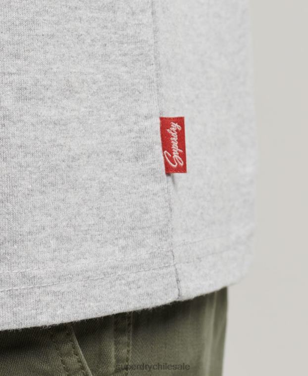 hombres Superdry gris camiseta estilo script en relieve 2R68Z4855