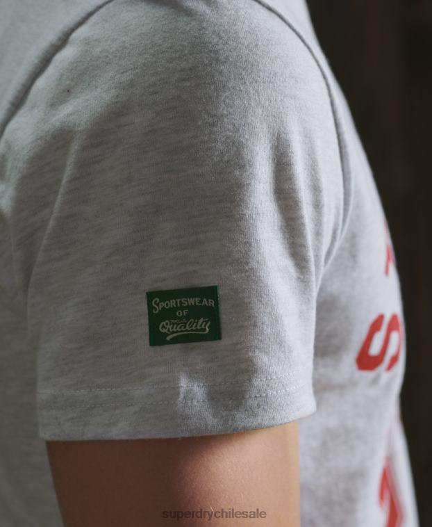 hombres Superdry gris claro camiseta clásica de atletismo 2R68Z4966