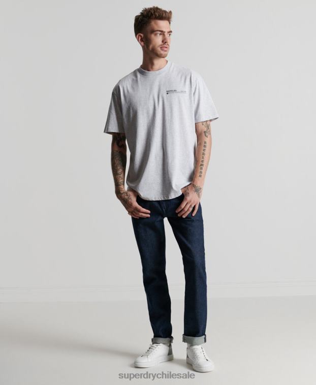 hombres Superdry gris claro camiseta con microtop reciclada 2R68Z4960