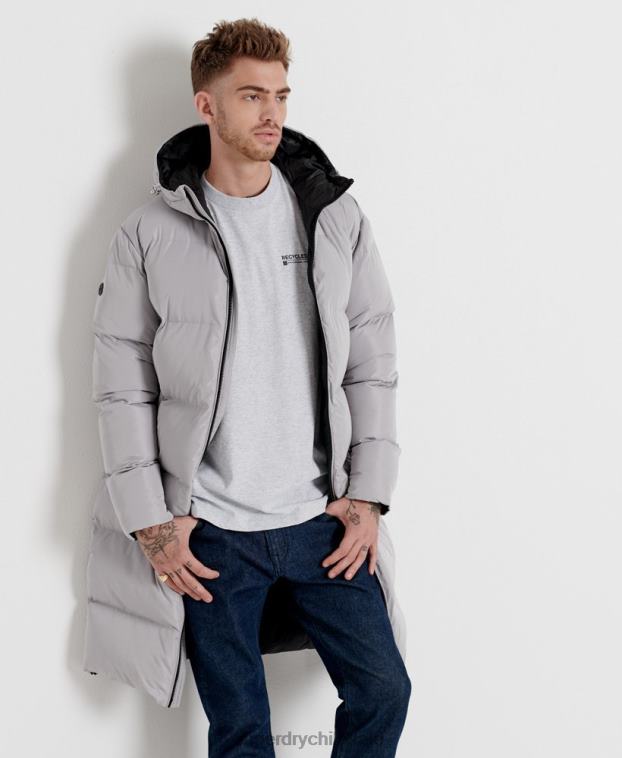 hombres Superdry gris claro camiseta con microtop reciclada 2R68Z4960