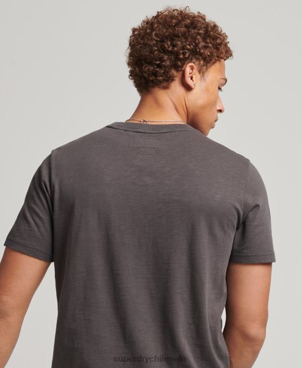 hombres Superdry gris oscuro apagón rock camiseta gráfica 2R68Z4932