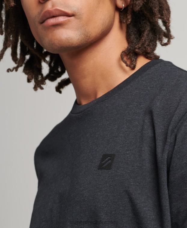 hombres Superdry gris oscuro camiseta técnica de manga larga 2R68Z6471