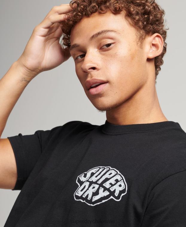hombres Superdry gris oscuro en el bosque camiseta gráfica 2R68Z4853