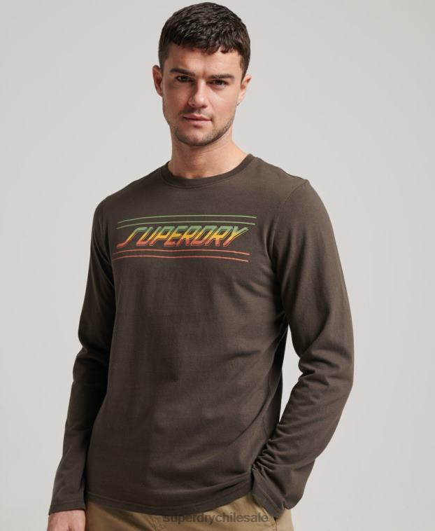 hombres Superdry gris oscuro parte superior de moldeadores y fabricantes 2R68Z1536