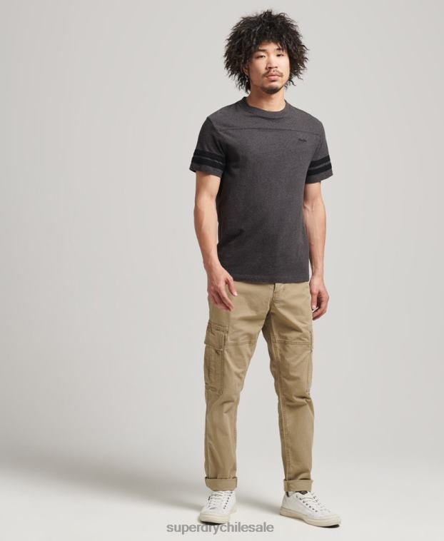 hombres Superdry gris oscuro playera de algodón orgánico con logo esencial 2R68Z4887