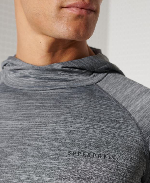 hombres Superdry gris oscuro top de capa intermedia con capucha 2R68Z1439