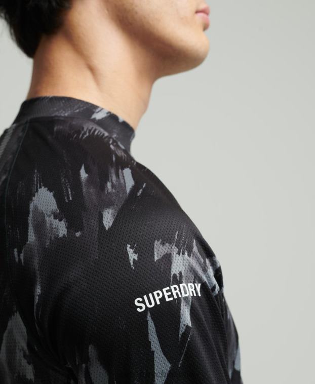 hombres Superdry gris oscuro top de tren con cuello alzado 2R68Z5357