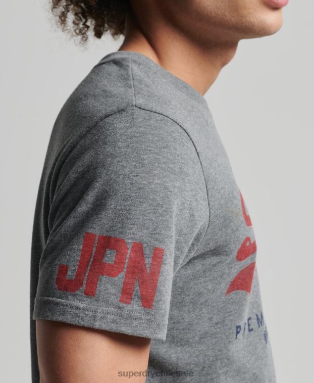 hombres Superdry gris playera clásica con logo gráfico 2R68Z4828
