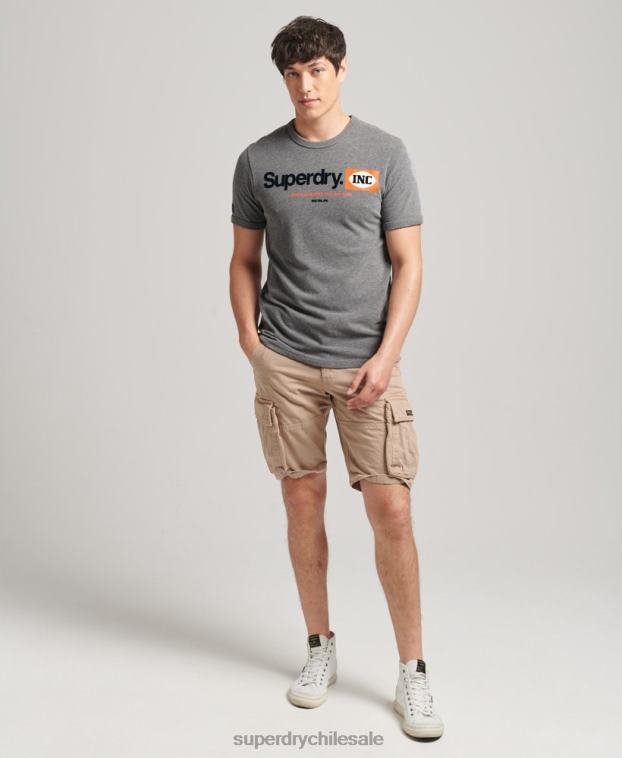hombres Superdry gris playera con logo estampado 2R68Z4912