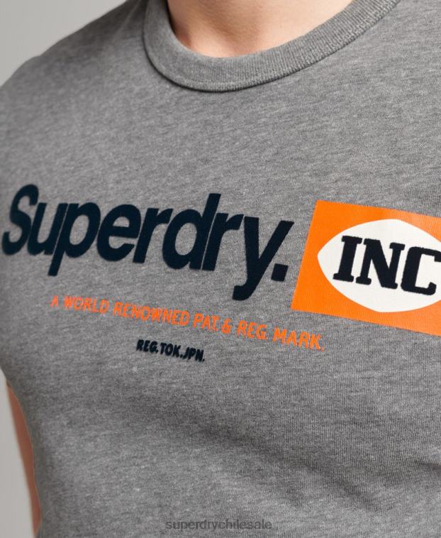 hombres Superdry gris playera con logo estampado 2R68Z4912