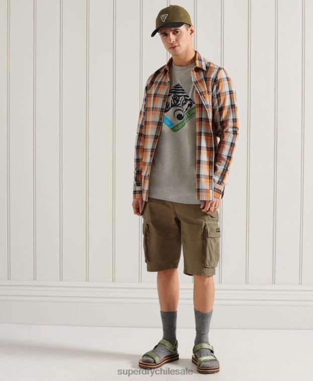 hombres Superdry gris playera holgada con gráfico de montaña 2R68Z4915