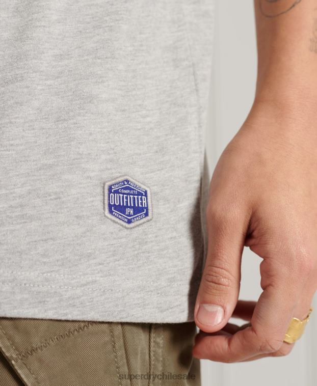 hombres Superdry gris playera holgada con gráfico de montaña 2R68Z4915