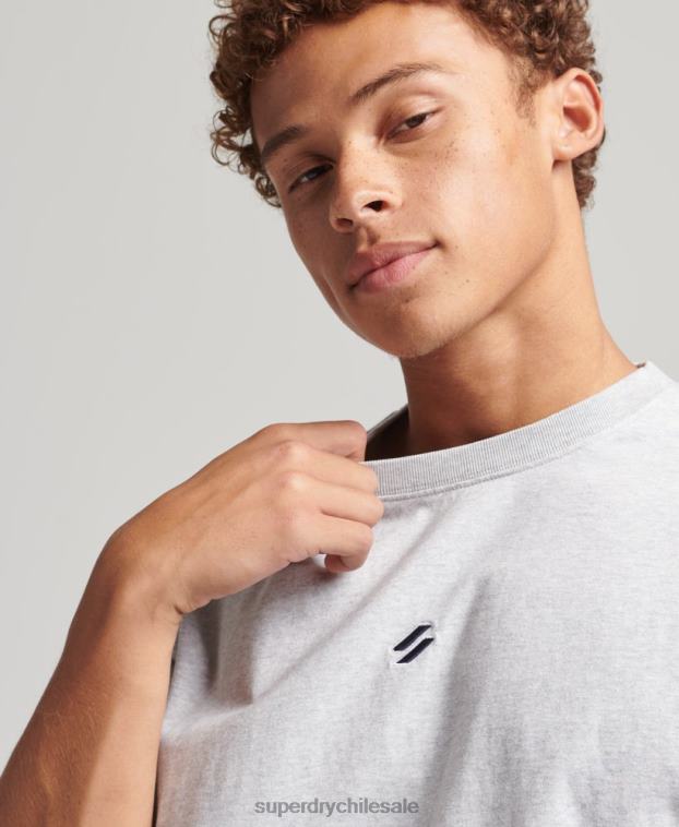 hombres Superdry gris playera holgada con logo esencial 2R68Z4839