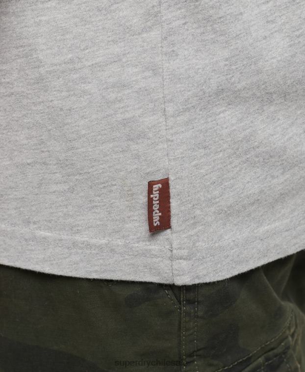 hombres Superdry gris playera japonesa con logo gráfico 2R68Z61